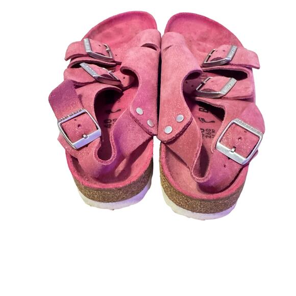 Sparkly Pink BIRKENSTOCKS fully Adjustable in Great Condition SZ 9 - Picture 6 of 8